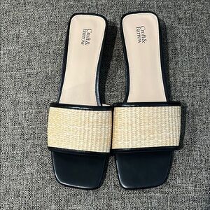 Croft & Barrow Camille Black and Cream Women's Sandals